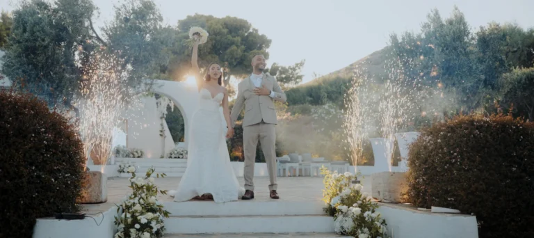 Isamar and Michel at their Athens Riviera destination wedding