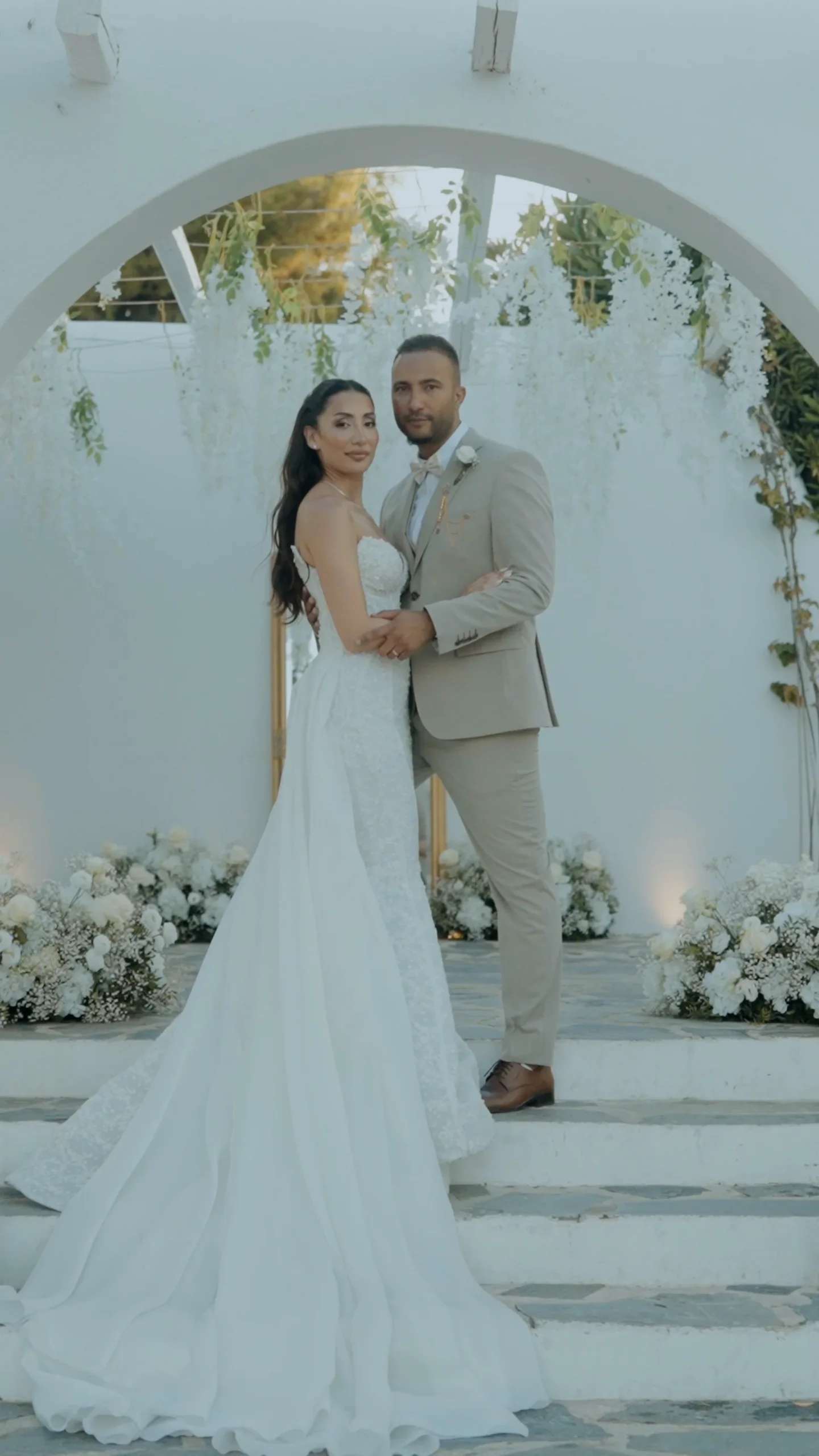 Guests arriving for an Athens Riviera destination wedding