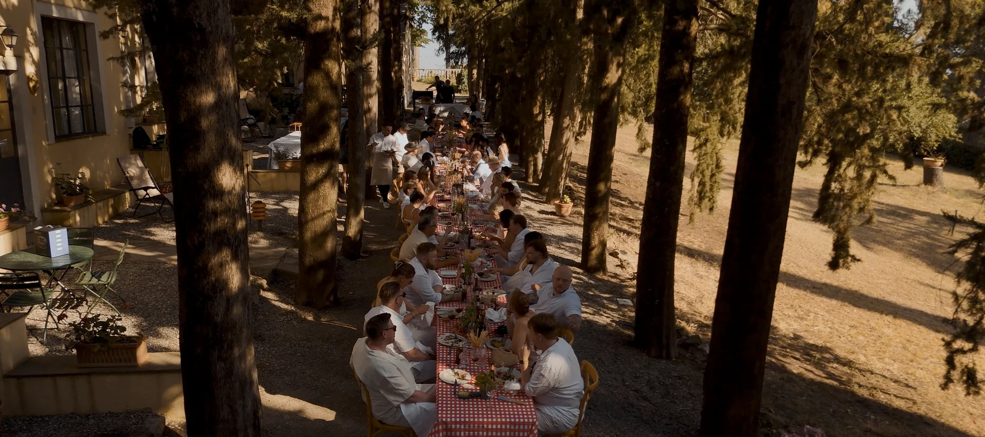 Welcome party at a Villa Bellaria wedding in Tuscany