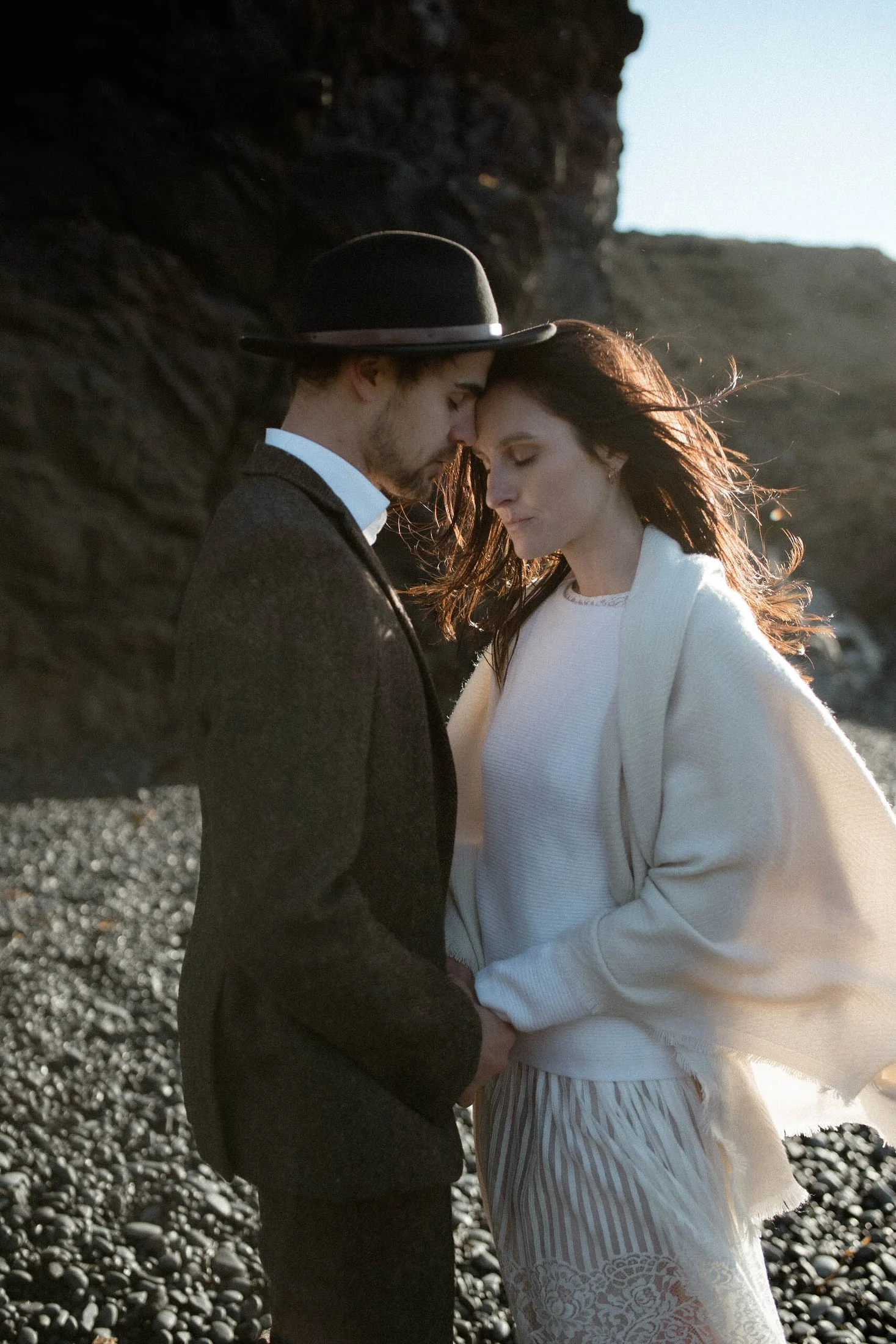 Intimate couple portrait in Iceland