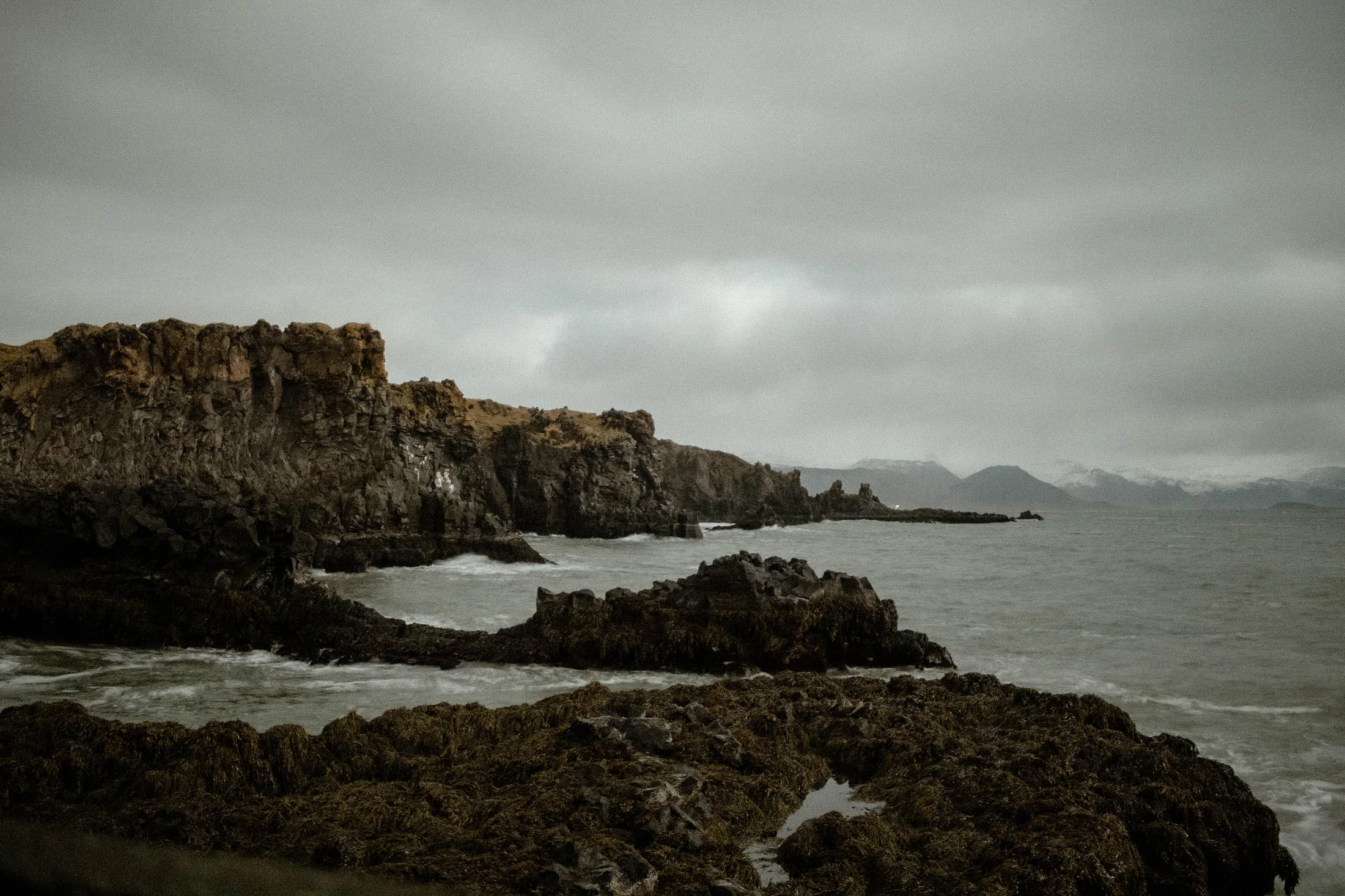 Volcanic coastline and Atlantic waves in Iceland