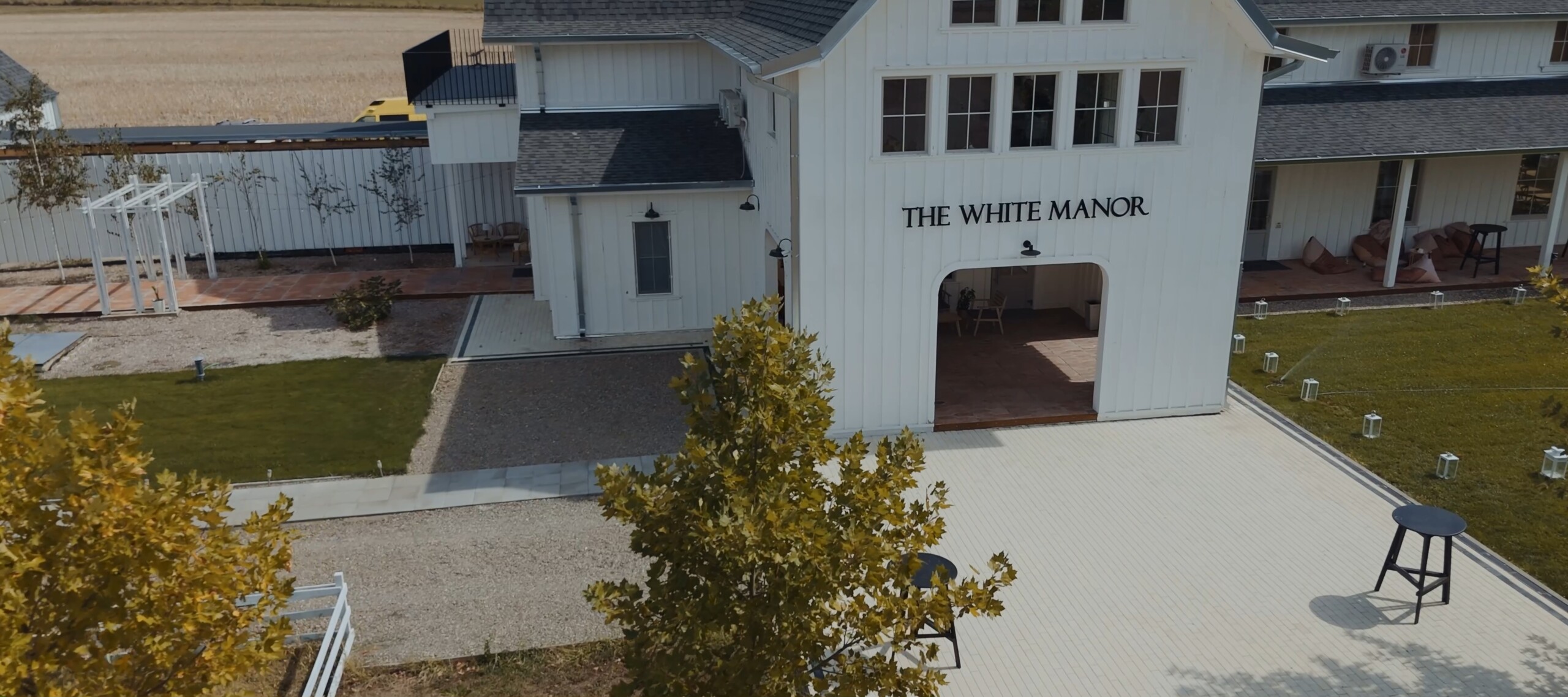 The White Manor văzut din dronă în ziua nunții Cristinei și a lui Artur