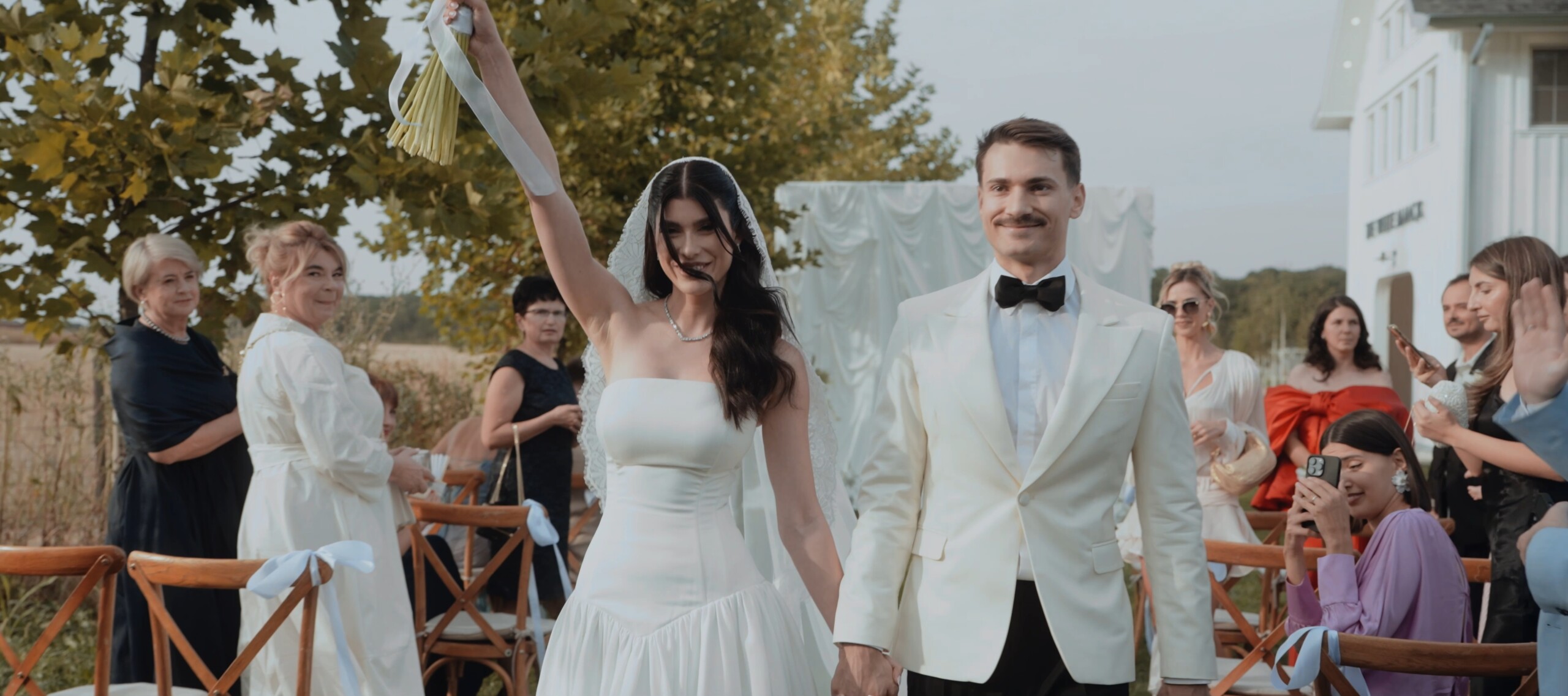 Cristina și Artur după ceremonia de nuntă la The White Manor